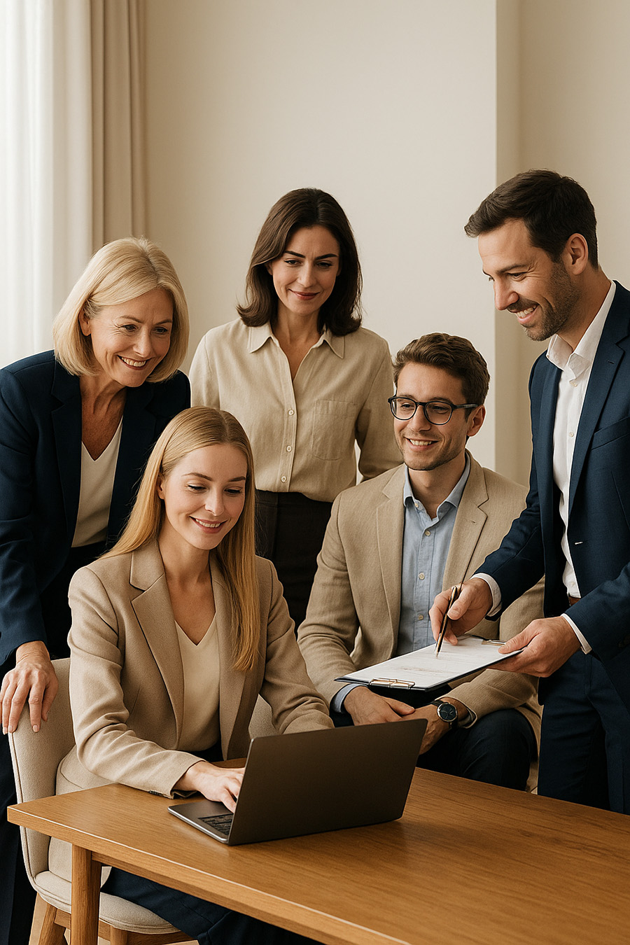 Mehrere Personen besprechen sich